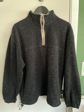 Men's Charcoal Half-Zip Pullover Sweater
